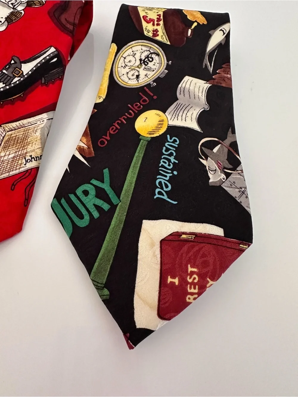 Lot of 2 Vintage 90s Nicole Miller 100% Silk Novelty Legal Neckties Hand Sewn